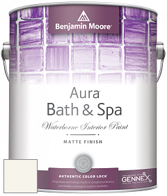 Benjamin Moore Aura 532 Bath & Spa Waterborne Interior Paint Matte Finish краска цвет OC-121 Mountain Peak White