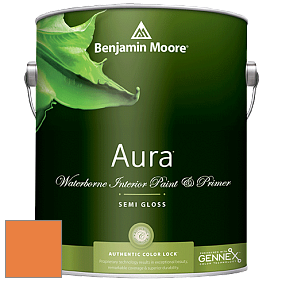 Benjamin Moore Aura 528 Waterborne Interior Semi-gloss Finish краска цвет 2015-30 Calypso Orange