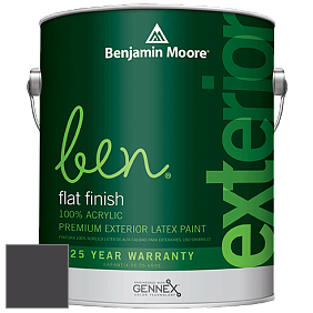Benjamin Moore Ben 541 Waterborne Exterior Flat Finish краска цвет 2117-10 Carbon Copy