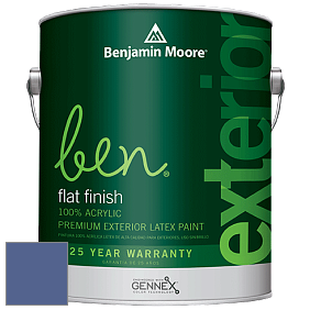 Benjamin Moore Ben 541 Waterborne Exterior Flat Finish краска цвет 1421 Bistro Blue