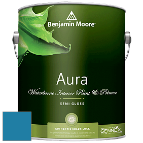 Benjamin Moore Aura 528 Waterborne Interior Semi-gloss Finish краска цвет 784 Blue Macaw