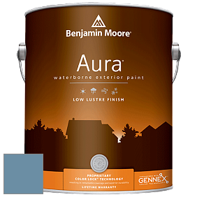 Benjamin Moore Aura 634 Waterborne Exterior Low Lustre Finish краска цвет 839 Old Blue Jeans