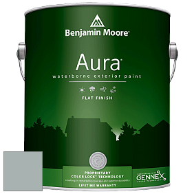 Benjamin Moore Aura 629 Waterborne Exterior Flat Finish краска цвет 1586 Silver Mink