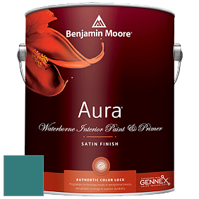 Benjamin Moore Aura 526 Waterborne Interior Satin Finish покрытие цвет 742 Largo Teal