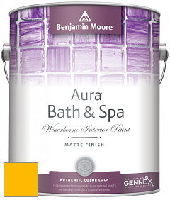 Benjamin Moore Aura 532 Bath & Spa Waterborne Interior Paint Matte Finish краска цвет 2021-20 Lemon