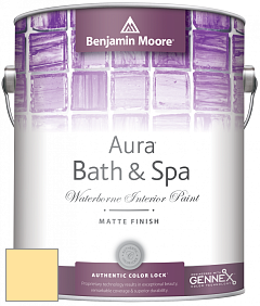 Benjamin Moore Aura 532 Bath & Spa Waterborne Interior Paint Matte Finish краска цвет 339 Lemon Grass