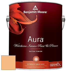 Benjamin Moore Aura 526 Waterborne Interior Satin Finish покрытие цвет 159 Peach Crisp