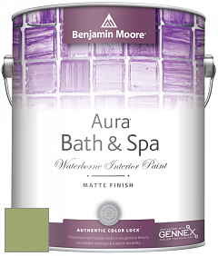 Benjamin Moore Aura 532 Bath & Spa Waterborne Interior Paint Matte Finish краска цвет 544 Kiwi
