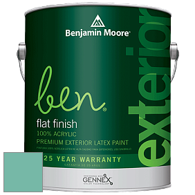Benjamin Moore Ben 541 Waterborne Exterior Flat Finish краска цвет 648 Kokopelli Teal