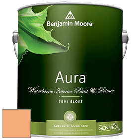 Benjamin Moore Aura 528 Waterborne Interior Semi-gloss Finish краска цвет 2015-40 Peach Sorbet