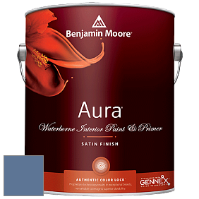 Benjamin Moore Aura 526 Waterborne Interior Satin Finish покрытие цвет 825 Blue Nova