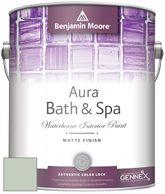 Benjamin Moore Aura 532 Bath & Spa Waterborne Interior Paint Matte Finish краска цвет 450 Nob Hill Sage
