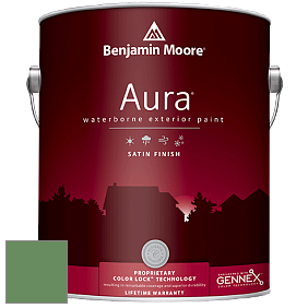 Benjamin Moore Aura 631 Waterborne Exterior Satin Finish краска цвет 566 Bunker Hill Green