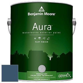 Benjamin Moore Aura 629 Waterborne Exterior Flat Finish краска цвет 2061-20 Champion Cobalt