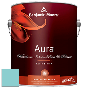 Benjamin Moore Aura 526 Waterborne Interior Satin Finish покрытие цвет 738 Clearlake