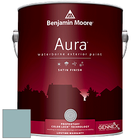 Benjamin Moore Aura 631 Waterborne Exterior Satin Finish краска цвет 718 Ocean City Blue