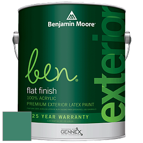 Benjamin Moore Ben 541 Waterborne Exterior Flat Finish краска цвет 609 Lucky Shamrock