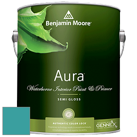 Benjamin Moore Aura 528 Waterborne Interior Semi-gloss Finish краска цвет 741 San Jose Blue