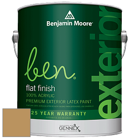 Benjamin Moore Ben 541 Waterborne Exterior Flat Finish краска цвет 223 El Sereno Gold