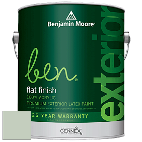 Benjamin Moore Ben 541 Waterborne Exterior Flat Finish краска цвет 450 Nob Hill Sage