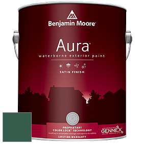 Benjamin Moore Aura 631 Waterborne Exterior Satin Finish краска цвет 2043-10 Absolute Green