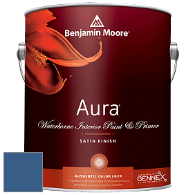 Benjamin Moore Aura 526 Waterborne Interior Satin Finish покрытие цвет 812 Blueberry Hill