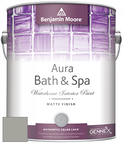 Benjamin Moore Aura 532 Bath & Spa Waterborne Interior Paint Matte Finish краска цвет 1482 Sabre Gray