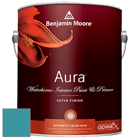 Benjamin Moore Aura 526 Waterborne Interior Satin Finish покрытие цвет 754 Wilmington Spruce