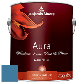 Benjamin Moore Aura 526 Waterborne Interior Satin Finish покрытие цвет 804 Chicago Blues