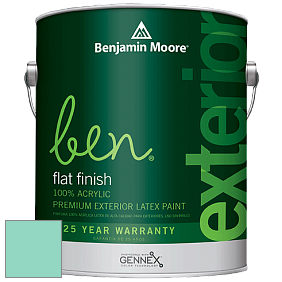 Benjamin Moore Ben 541 Waterborne Exterior Flat Finish краска цвет 605 Calming Green