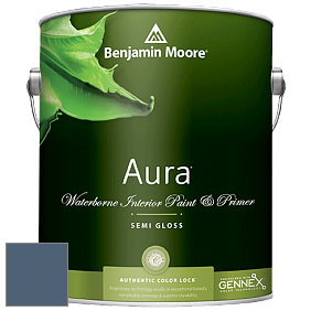 Benjamin Moore Aura 528 Waterborne Interior Semi-gloss Finish краска цвет 840 Kensington Blue