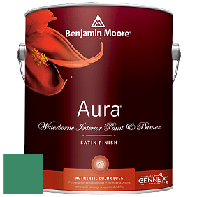 Benjamin Moore Aura 526 Waterborne Interior Satin Finish покрытие цвет 594 Peridot