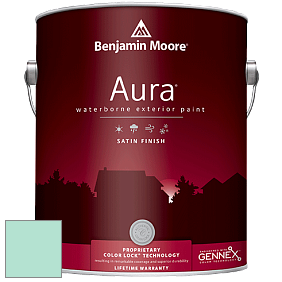 Benjamin Moore Aura 631 Waterborne Exterior Satin Finish краска цвет 604 Biscayne Shore