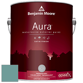 Benjamin Moore Aura 631 Waterborne Exterior Satin Finish краска цвет 677 Azure Water