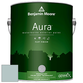 Benjamin Moore Aura 629 Waterborne Exterior Flat Finish краска цвет 2123-40 Gossamer Blue