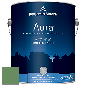 Benjamin Moore Aura 632 Waterborne Exterior Semi-Gloss Finish краска цвет 566 Bunker Hill Green