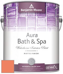 Benjamin Moore Aura 532 Bath & Spa Waterborne Interior Paint Matte Finish краска цвет 083 Tangerine Fusion