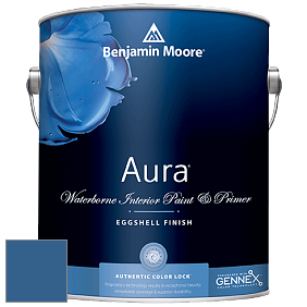 Benjamin Moore Aura 524 Waterborne Interior Eggshell Finish краска цвет 798 Blue Suede Shoes