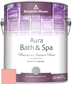 Benjamin Moore Aura 532 Bath & Spa Waterborne Interior Paint Matte Finish краска цвет 003 Pink Paradise