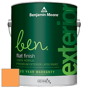 Benjamin Moore Ben 541 Waterborne Exterior Flat Finish краска цвет 154 Mango Punch