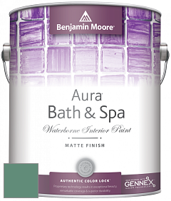 Benjamin Moore Aura 532 Bath & Spa Waterborne Interior Paint Matte Finish краска цвет 642 Palm Trees