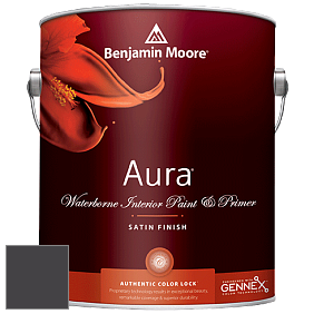 Benjamin Moore Aura 526 Waterborne Interior Satin Finish покрытие цвет 2117-10 Carbon Copy