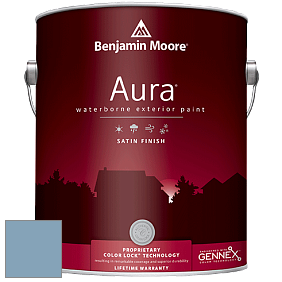 Benjamin Moore Aura 631 Waterborne Exterior Satin Finish краска цвет 838 Denim Wash