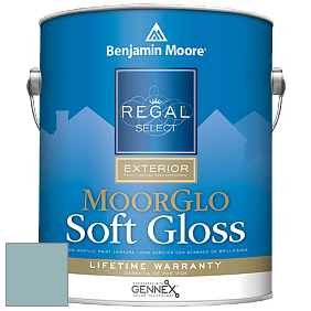 Benjamin Moore W096 Regal Select Exterior Paint-Moor GloSoft Gloss Finish краска цвет 718 Ocean City Blue