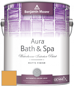 Benjamin Moore Aura 532 Bath & Spa Waterborne Interior Paint Matte Finish краска цвет 301 Glen Ridge Gold