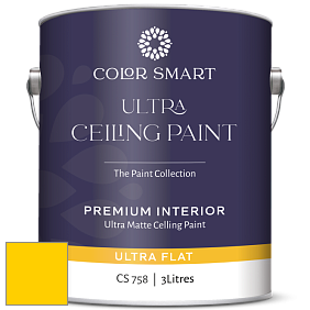 COLOR SMART CS 758 ULTRA CEILING PAINT ультраматовая краска цвет 2022-30 Bright Yellow