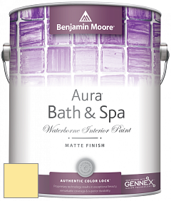 Benjamin Moore Aura 532 Bath & Spa Waterborne Interior Paint Matte Finish краска цвет 2023-50 Lemon Meringue