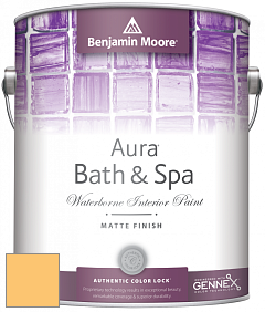 Benjamin Moore Aura 532 Bath & Spa Waterborne Interior Paint Matte Finish краска цвет 313 Golden Groves