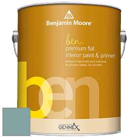 Benjamin Moore Ben W625 Premium Interior Latex Flat краска цвет 711 Boca Raton Blue