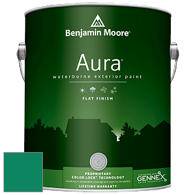 Benjamin Moore Aura 629 Waterborne Exterior Flat Finish краска цвет 2045-20 Lawn Green